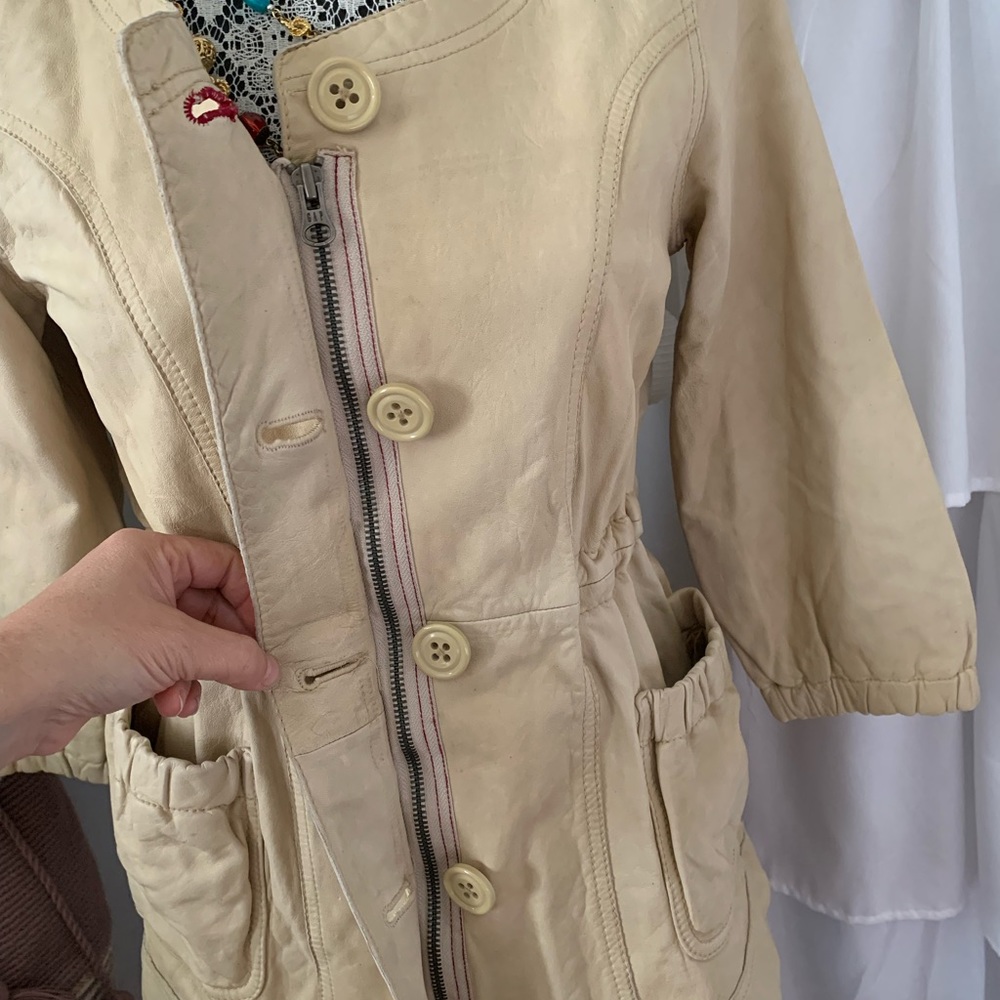 GAP 3/4 sleeve leather jacket